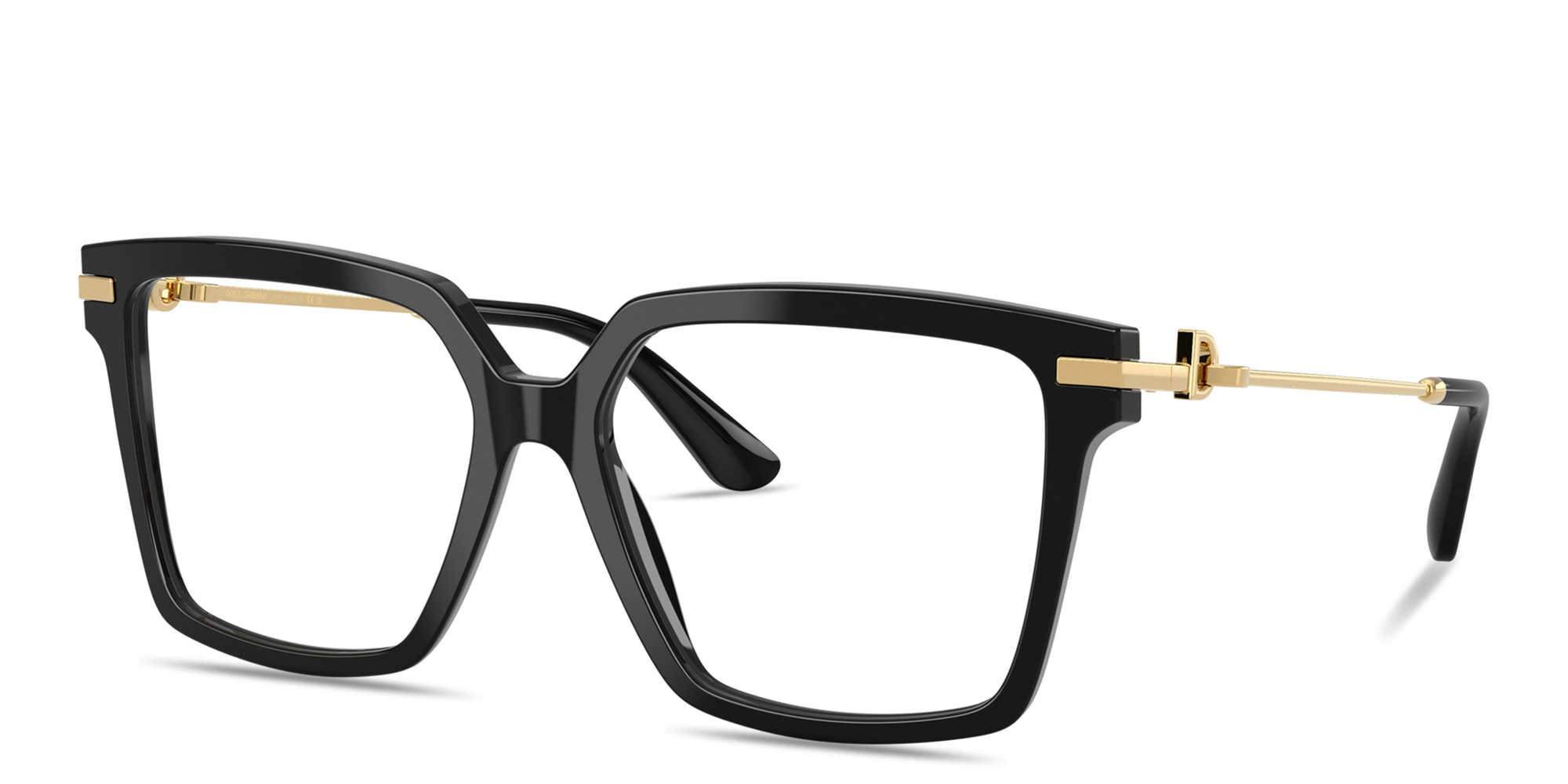 Shop Dolce & Gabbana DG Motif Square Eyeglasses in Black online.