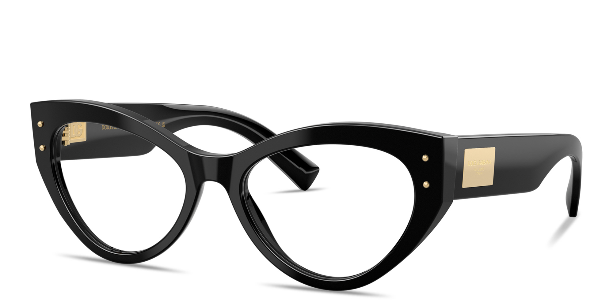 Shop Dolce & Gabbana DNA Cat-Eye Eyeglasses in Black online.