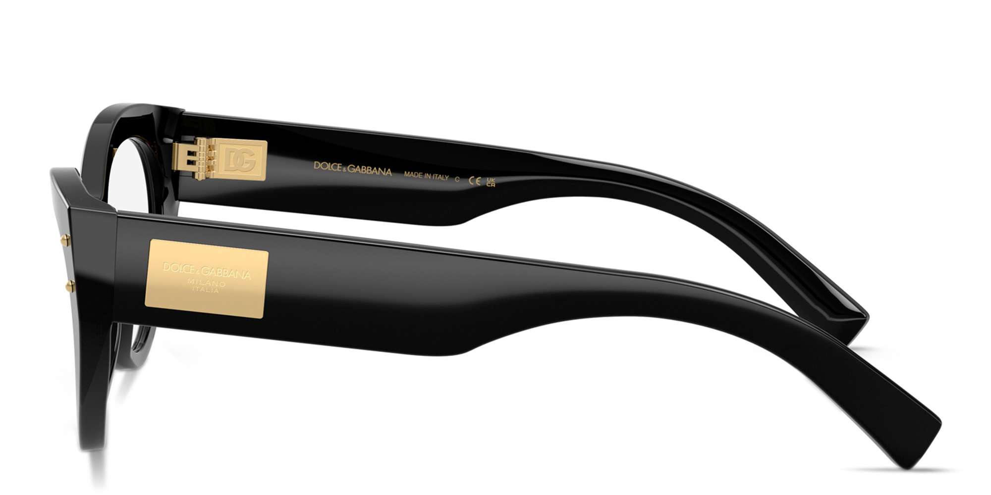 Shop Dolce & Gabbana DNA Cat-Eye Eyeglasses in Black online.