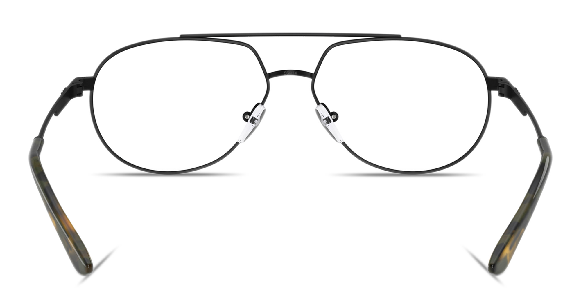 Shop Emporio Armani Modern Wide Pilot Eyeglasses in Matte Black online.