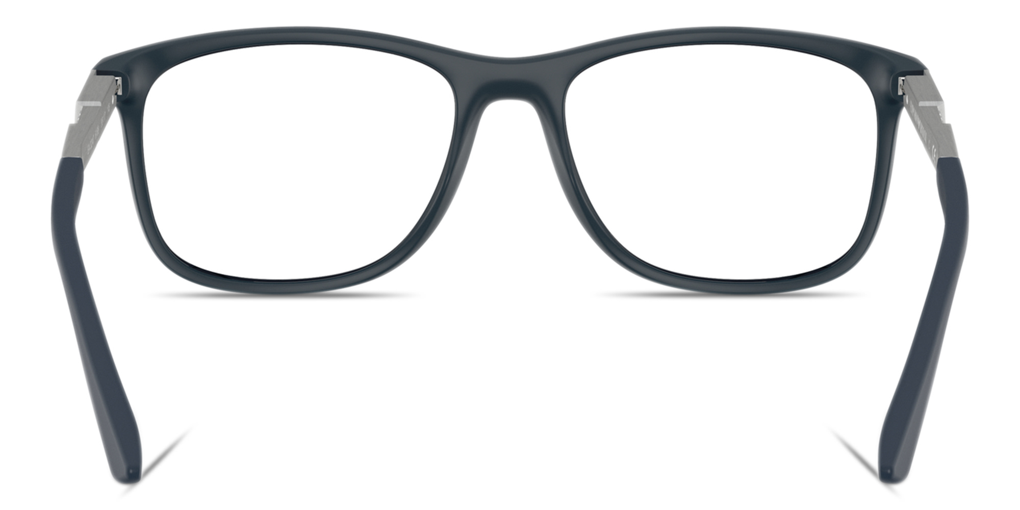 Shop Emporio Armani Modern Pillow Eyeglasses in Matte Dark Blue online.