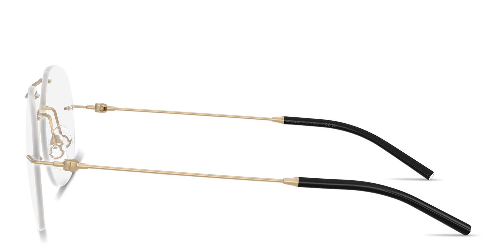 تسوق نظارات طبية واسعة غير منتظمة بدون إطار للجنسين بتوقيع العلامة مونكلير بلون ذهبي مطفي أونلاين.