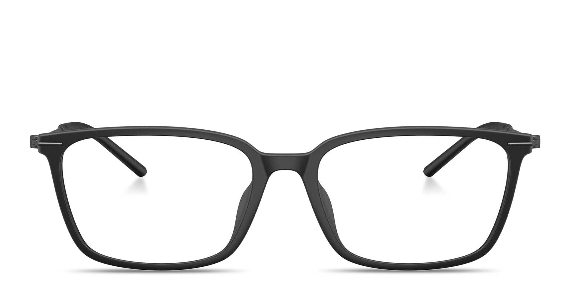 Shop Moncler Logo Signature Unisex Wide Rectangle Eyeglasses in Black online.