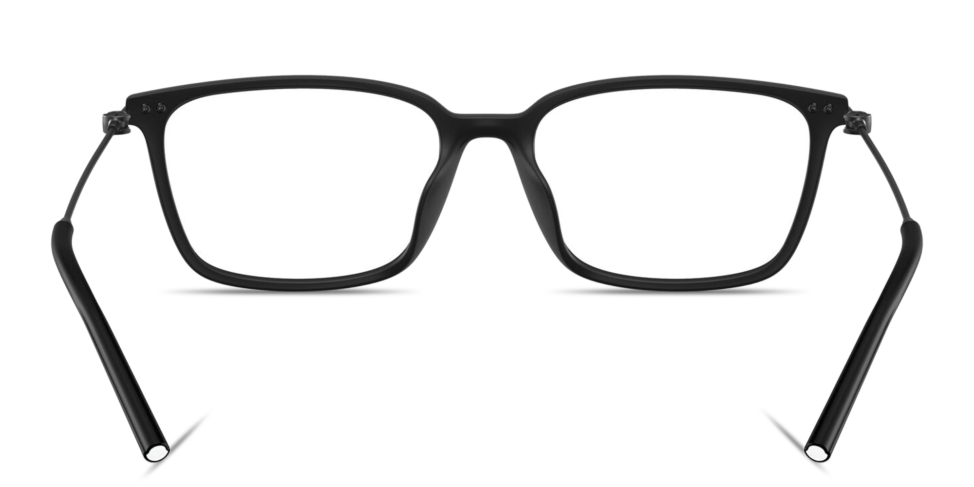 Shop Moncler Logo Signature Unisex Wide Rectangle Eyeglasses in Black online.