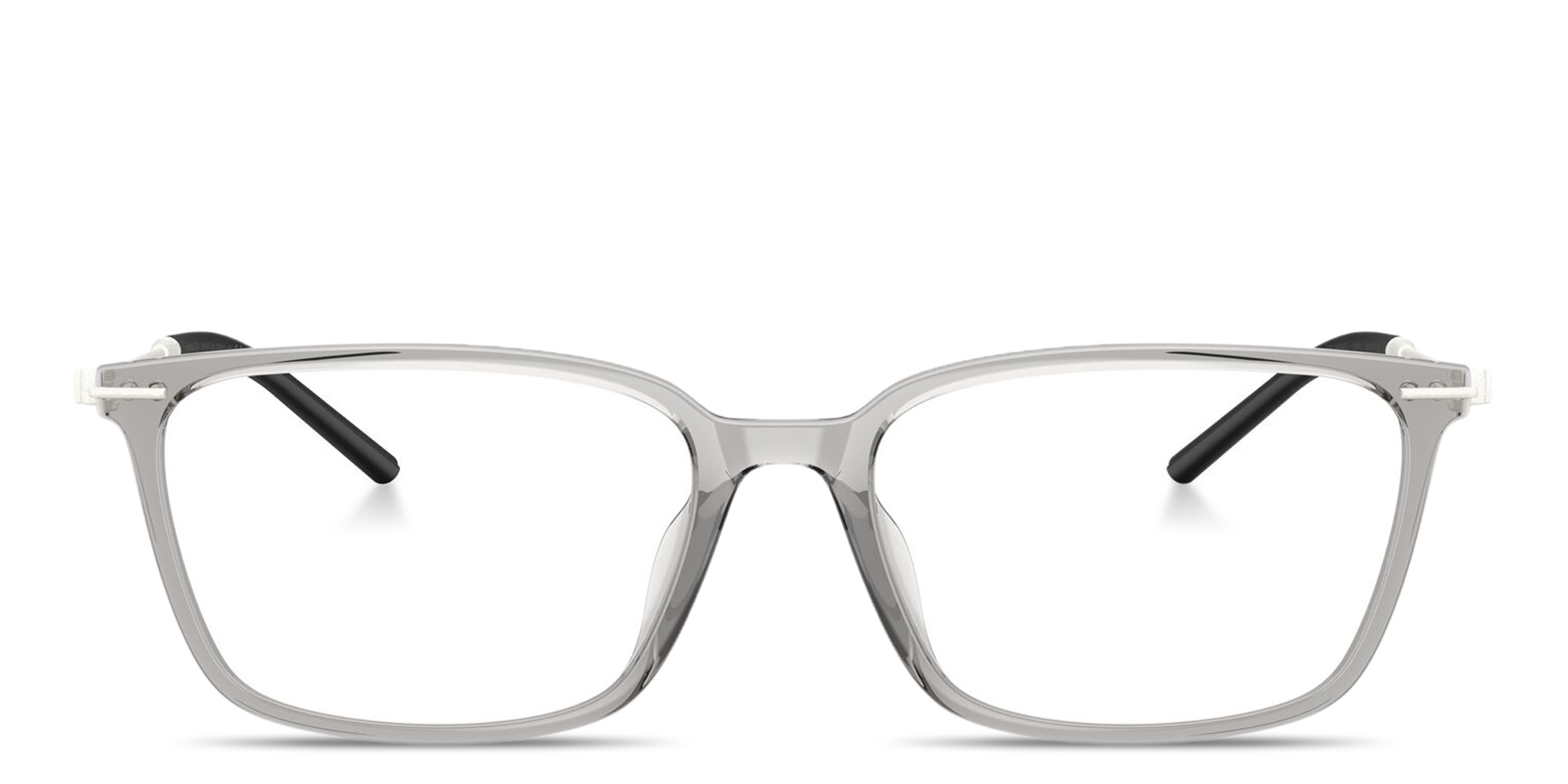 Shop Moncler Logo Signature Unisex Wide Rectangle Eyeglasses in Grey online.