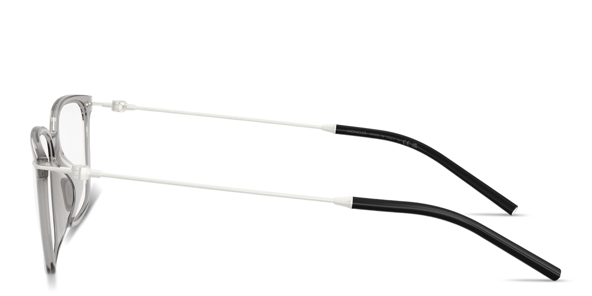 Shop Moncler Logo Signature Unisex Wide Rectangle Eyeglasses in Grey online.