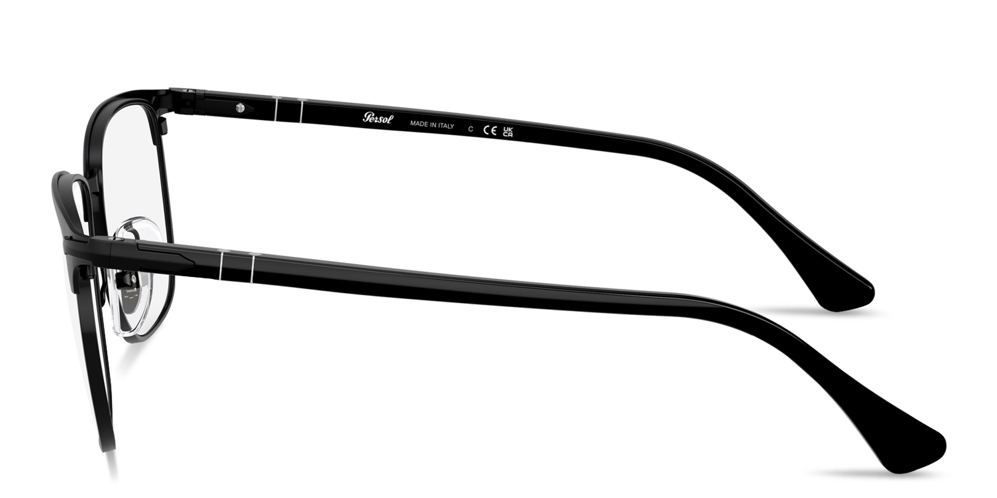 Shop PERSOL Unisex Square Eyeglasses in Black online.