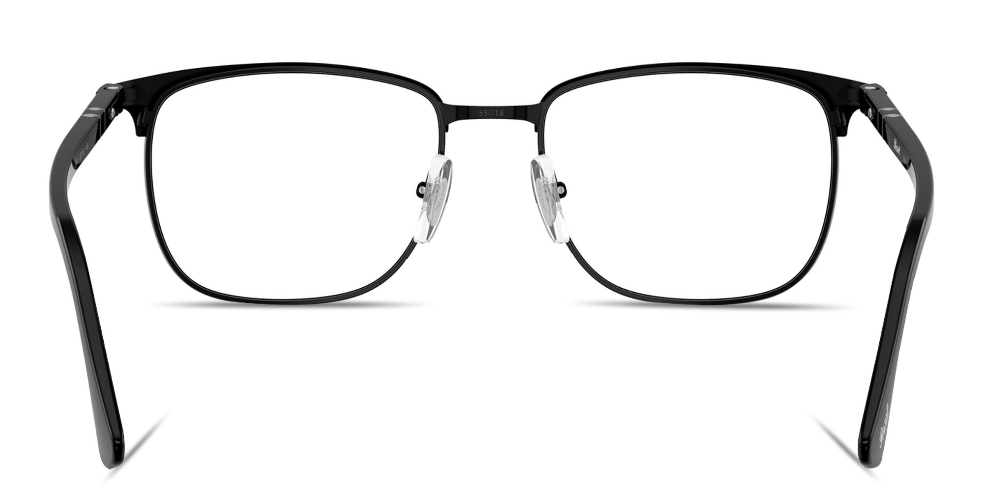 Shop PERSOL Unisex Square Eyeglasses in Black online.