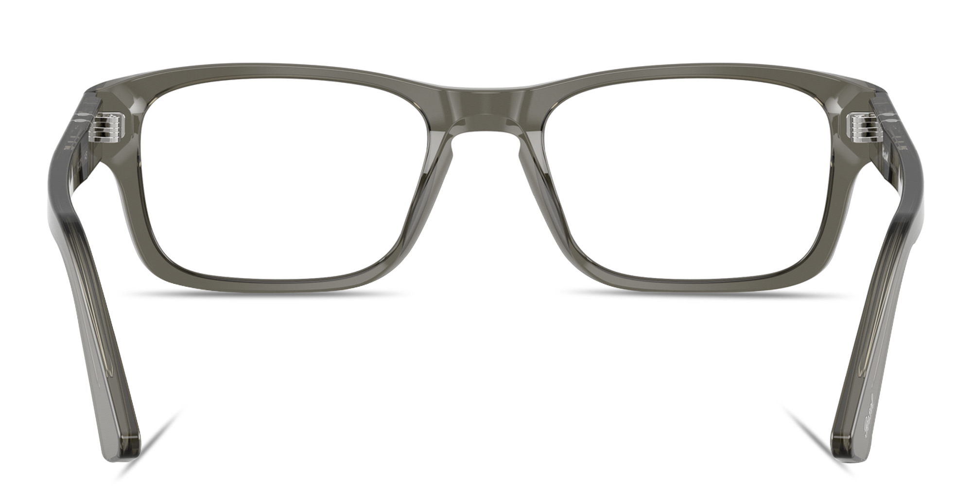 PERSOL Arrow Emblem Rectangle Eyeglasses in Smoke – Product Photo 4