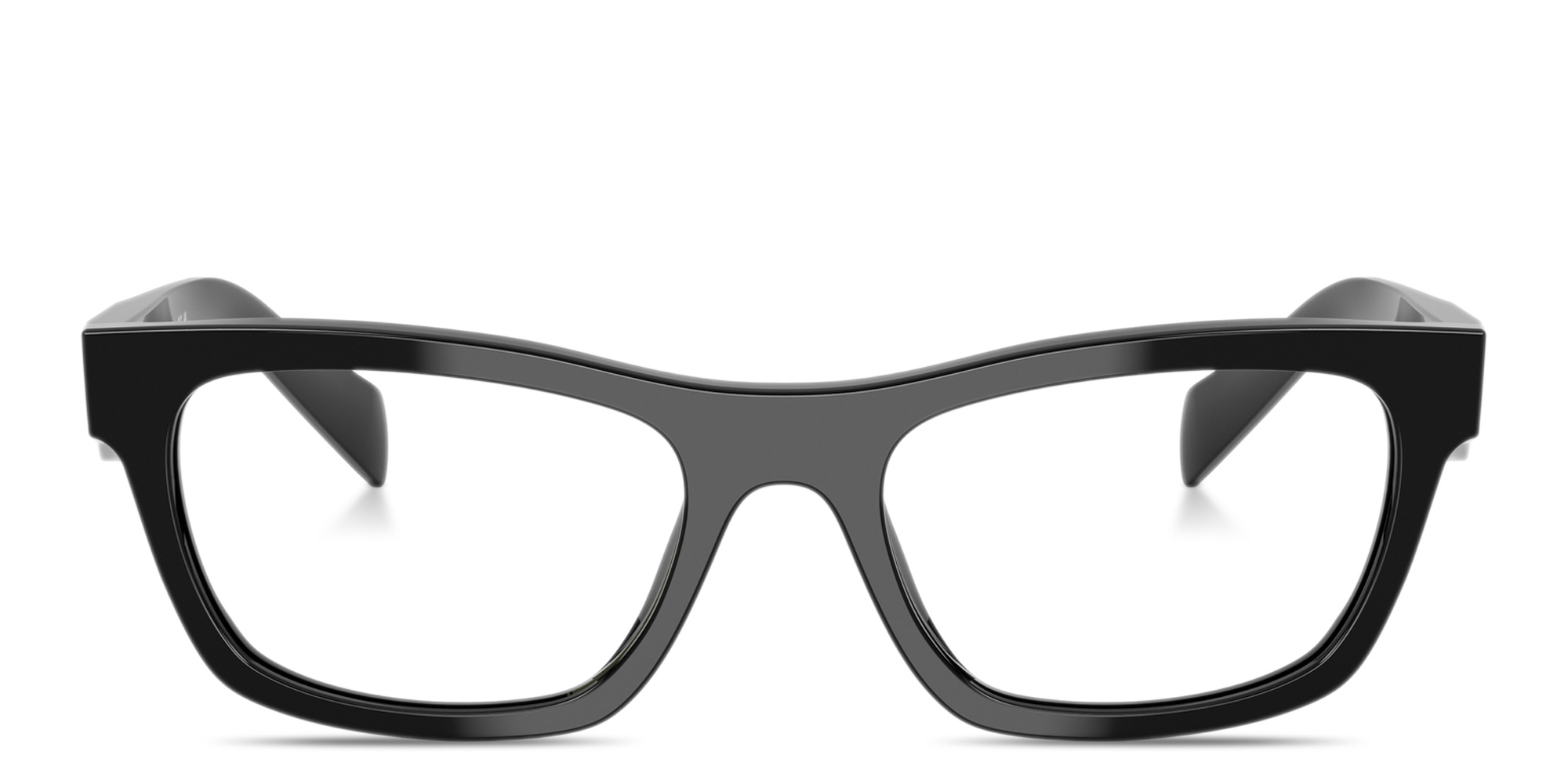 Shop PRADA Triangle Logo Cat-Eye Eyeglasses in Black online.