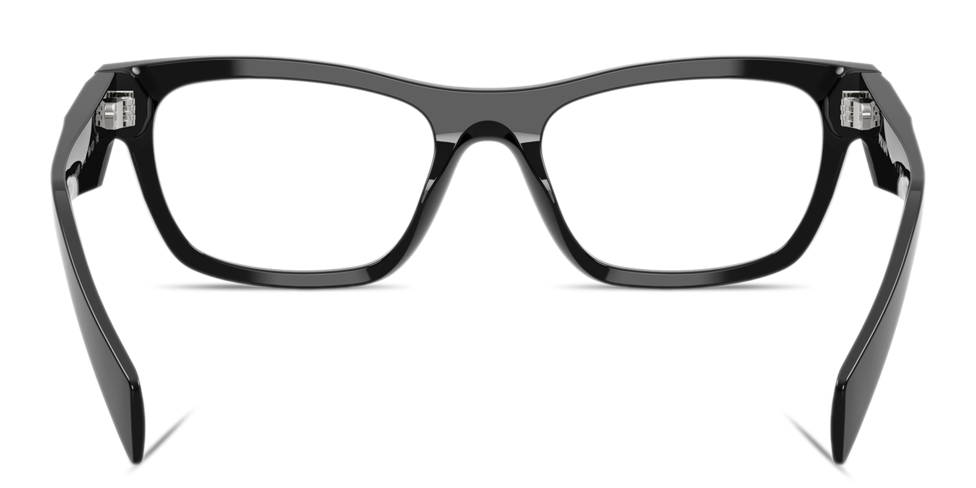 Shop PRADA Triangle Logo Cat-Eye Eyeglasses in Black online.