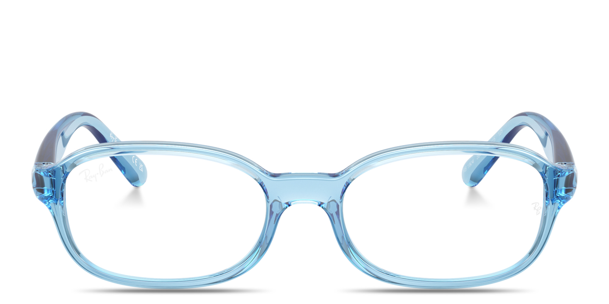 Shop Ray-Ban Junior Optics Kids Bio-Based Pillow Eyeglasses in Transparent Blue online.