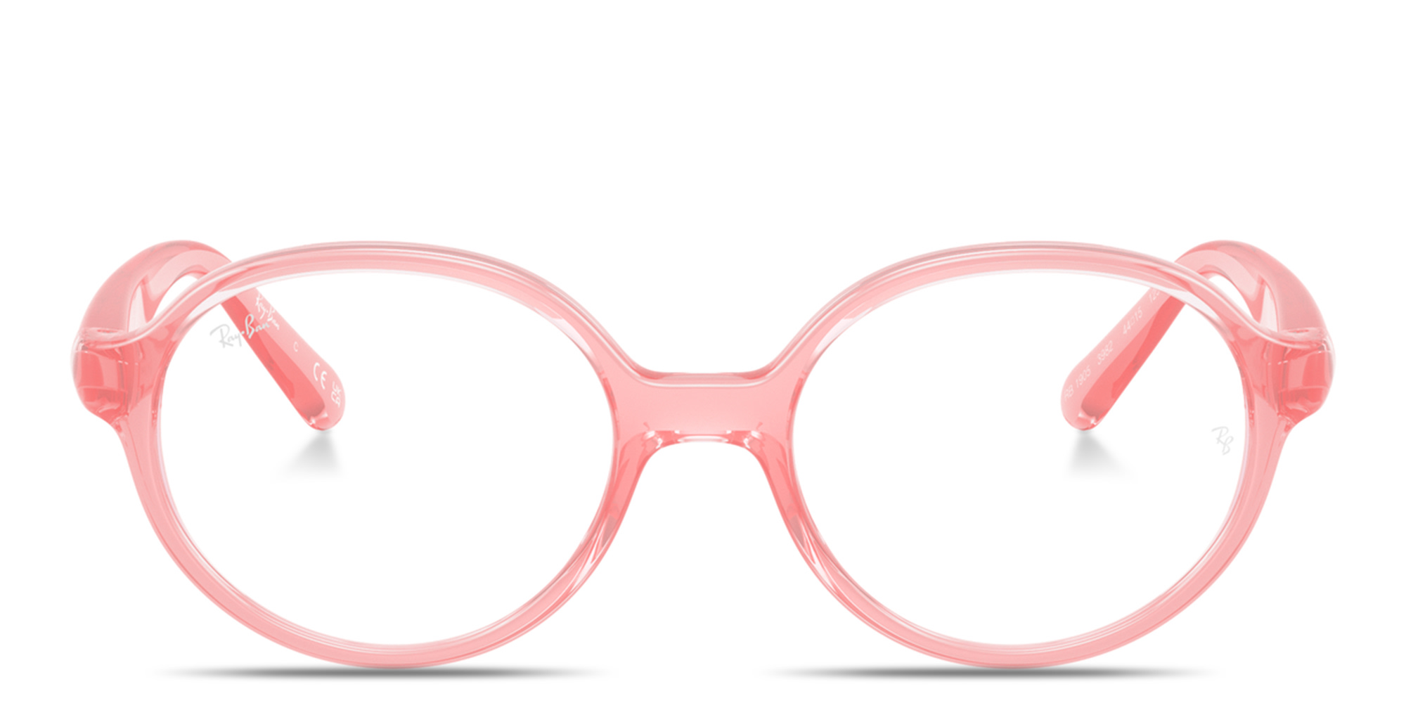 Shop Ray-Ban Junior Optics Kids Bio-Based Panthos Eyeglasses in Transparent Light Pink online.