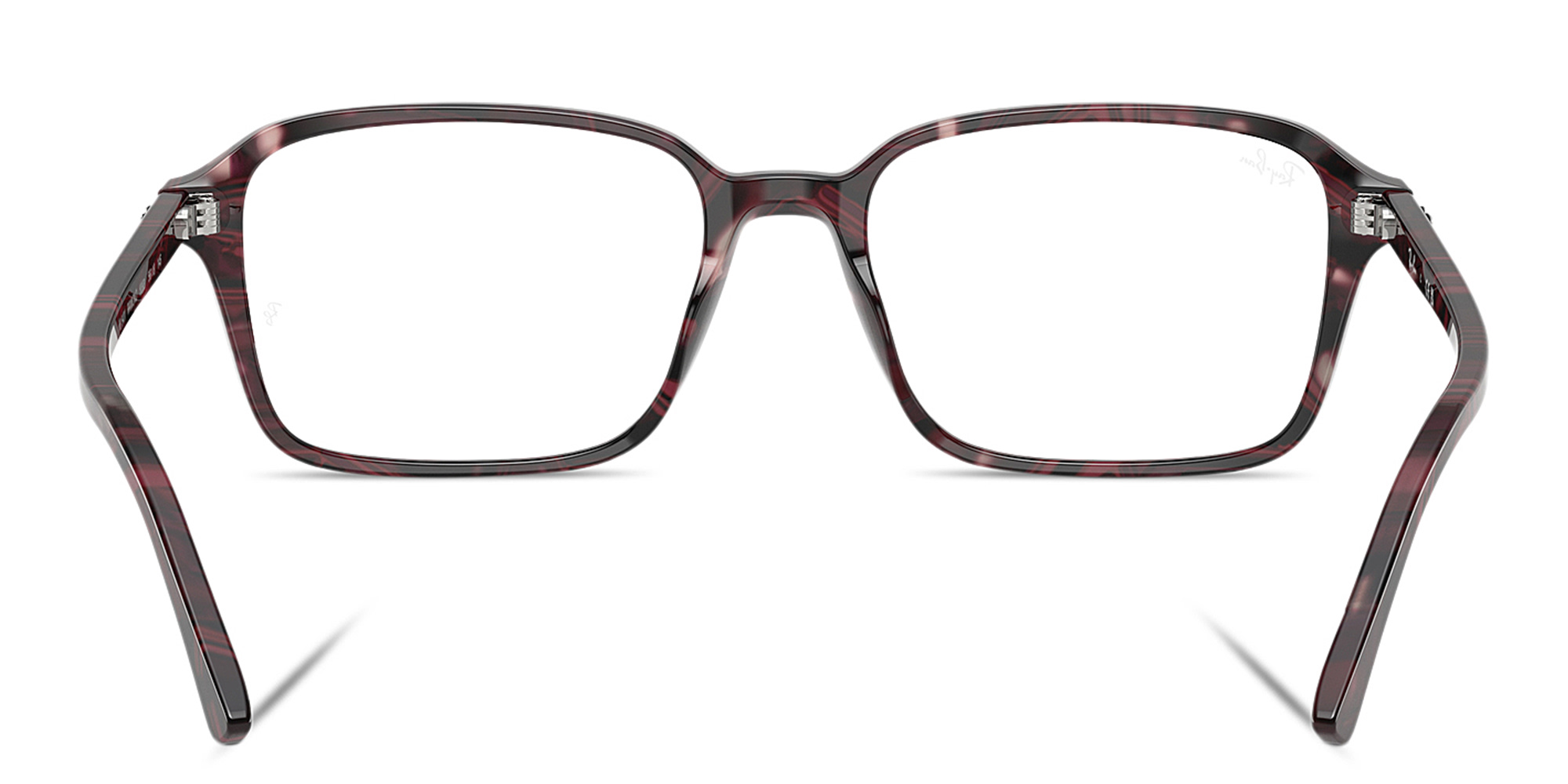 Shop Ray-Ban Raimond Optics Unisex Square Eyeglasses in Transparent Fantasy Violet Red online.
