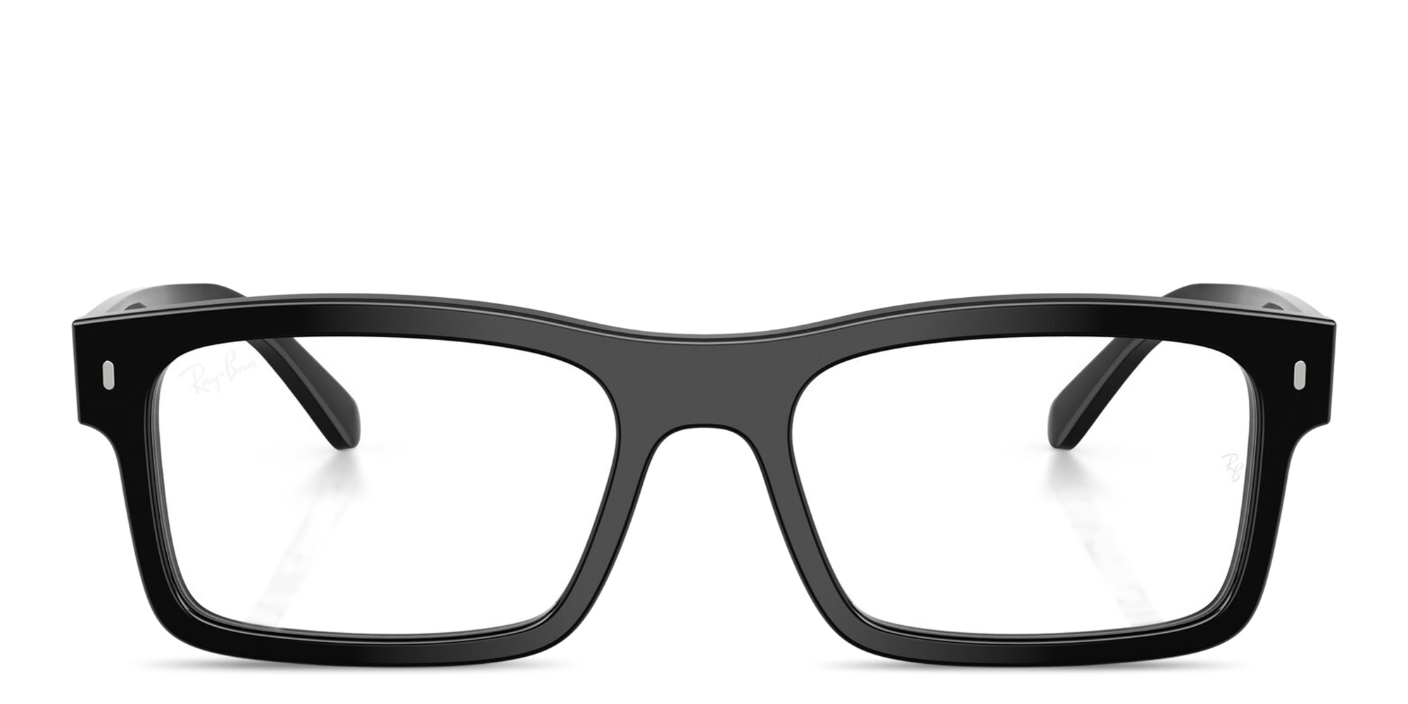 Shop Ray-Ban Optics Unisex Rectangle Eyeglasses in Black online.