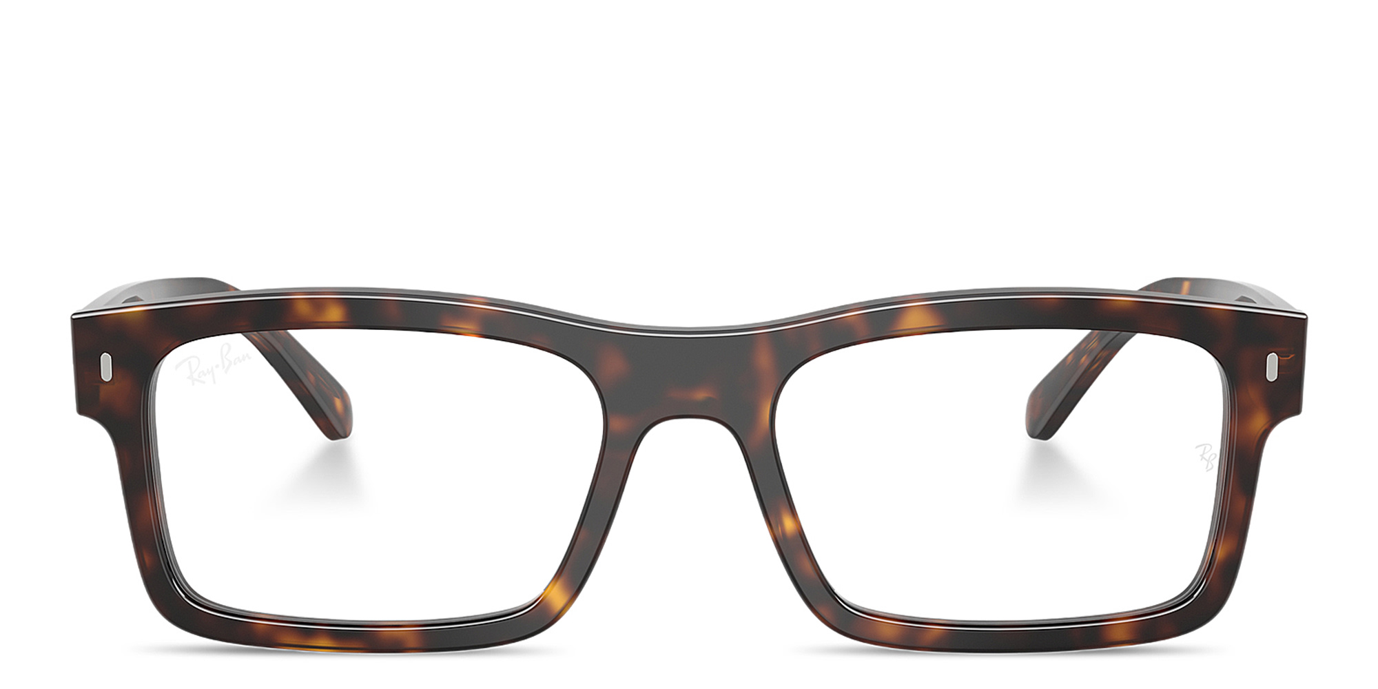 Shop Ray-Ban Optics Unisex Rectangle Eyeglasses in Havana online.