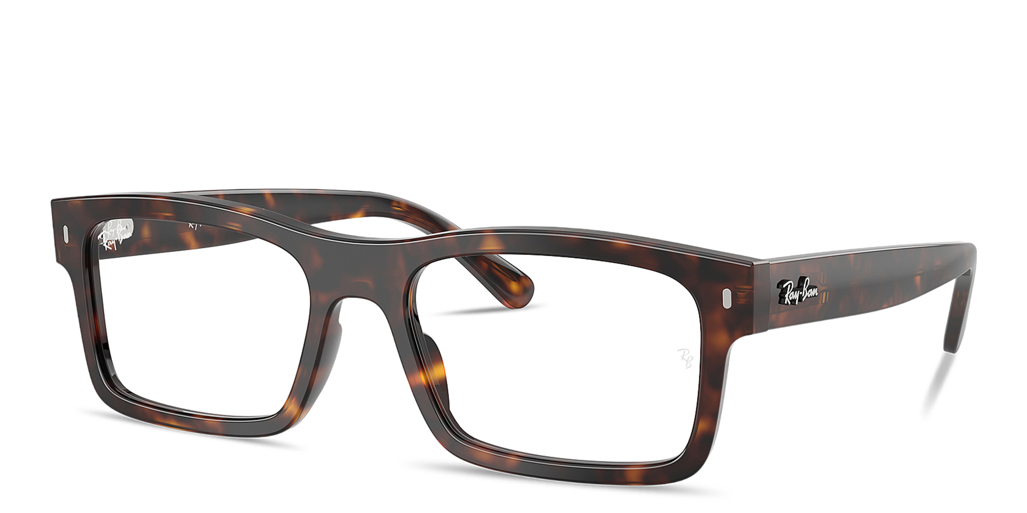 Shop Ray-Ban Optics Unisex Rectangle Eyeglasses in Havana online.