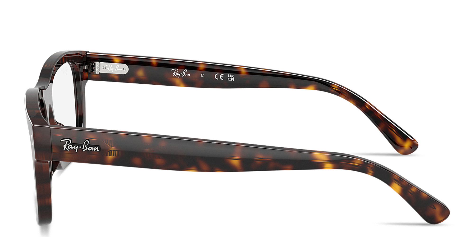 Shop Ray-Ban Optics Unisex Rectangle Eyeglasses in Havana online.