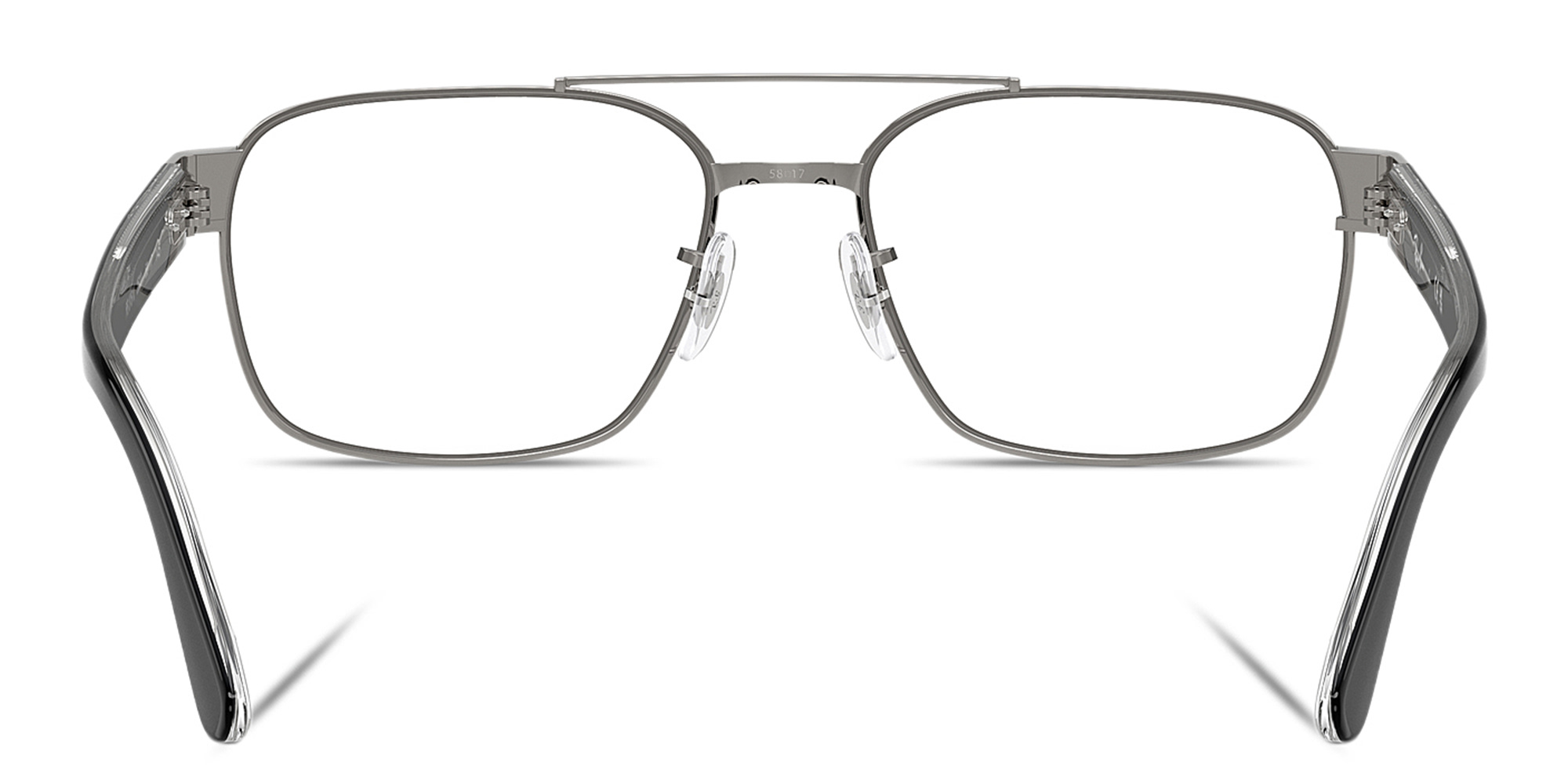 Shop Ray-Ban Optics Unisex Wide Square Eyeglasses in Gunmetal online.