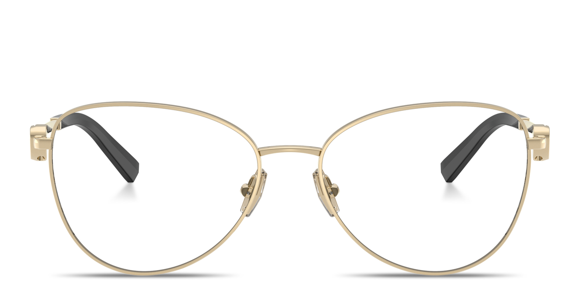 TIFFANY Heart Motif Wide Pilot Eyeglasses in Pale Gold – Product Photo 1