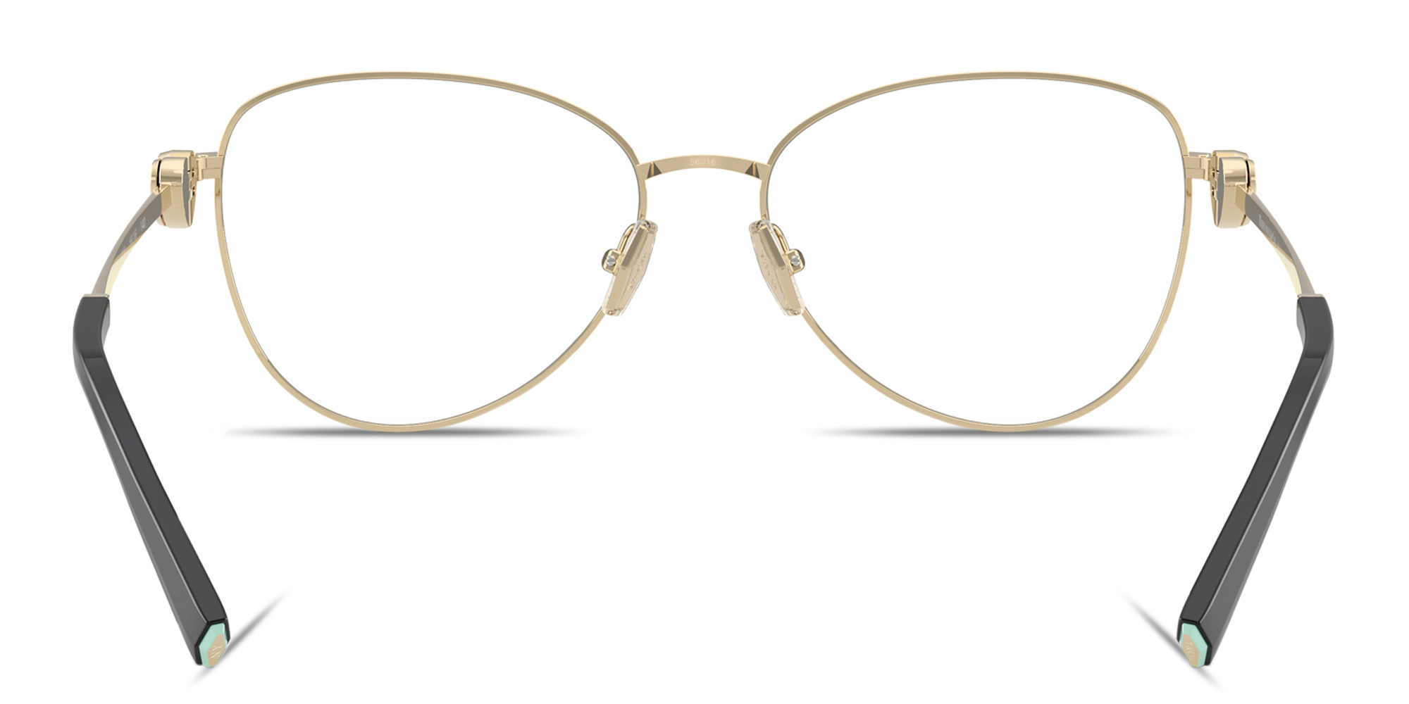TIFFANY Heart Motif Wide Pilot Eyeglasses in Pale Gold – Product Photo 4