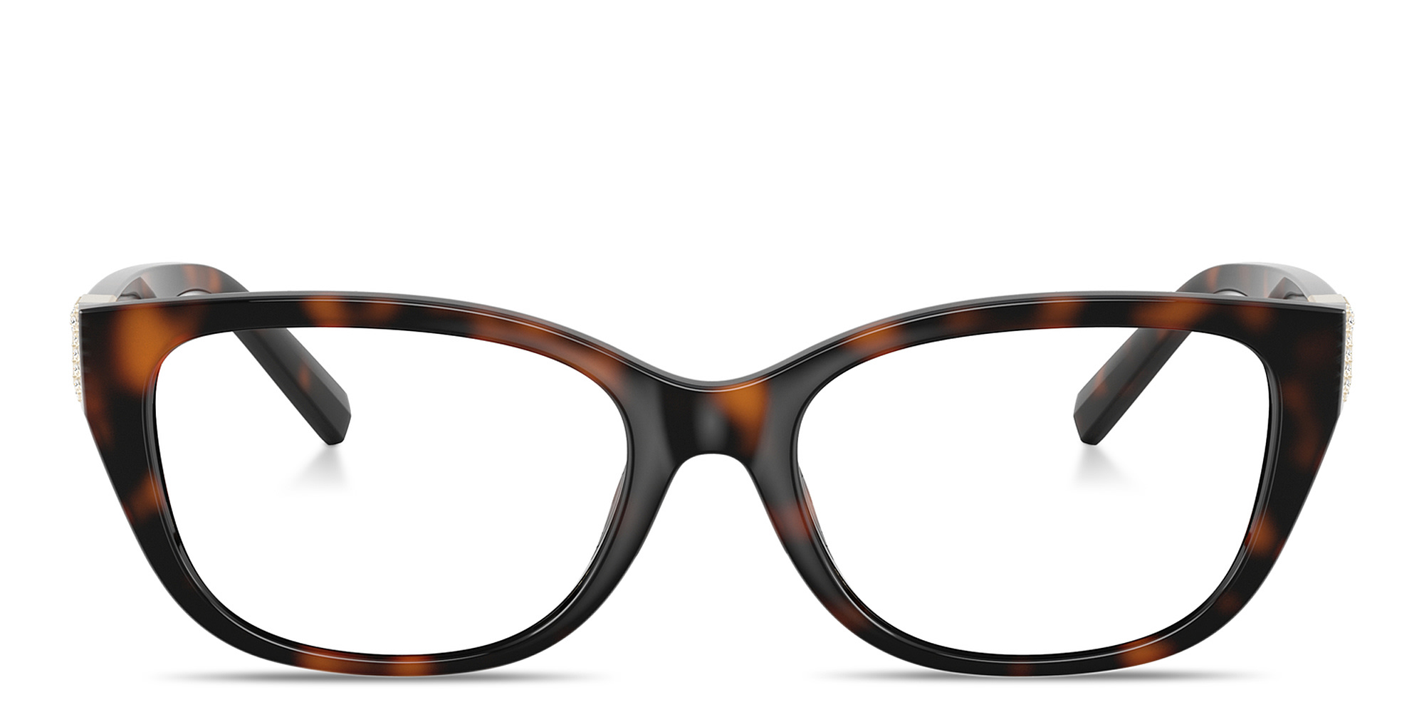 Shop TIFFANY Tiffany T Pillow Eyeglasses in Havana online.