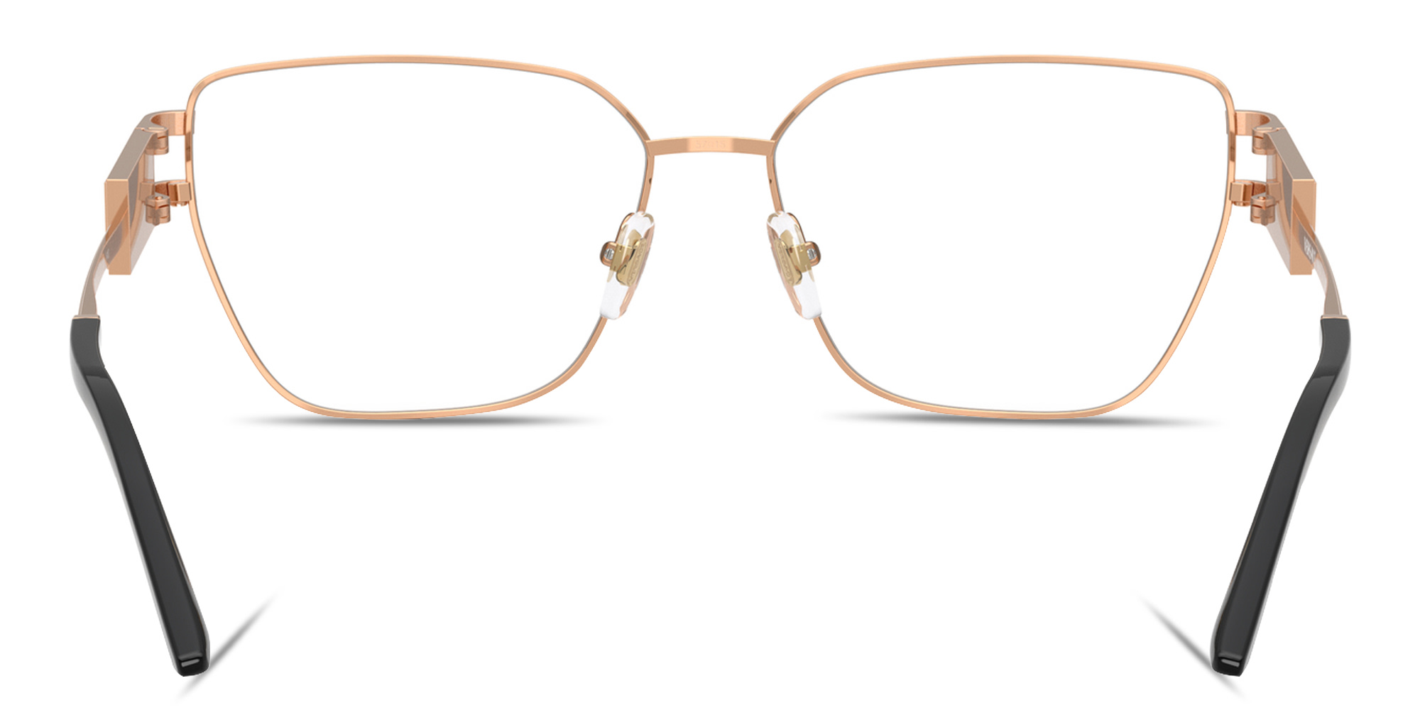 VERSACE Damier Plaque Wide Pillow Eyeglasses in Rose Gold – Product Photo 4