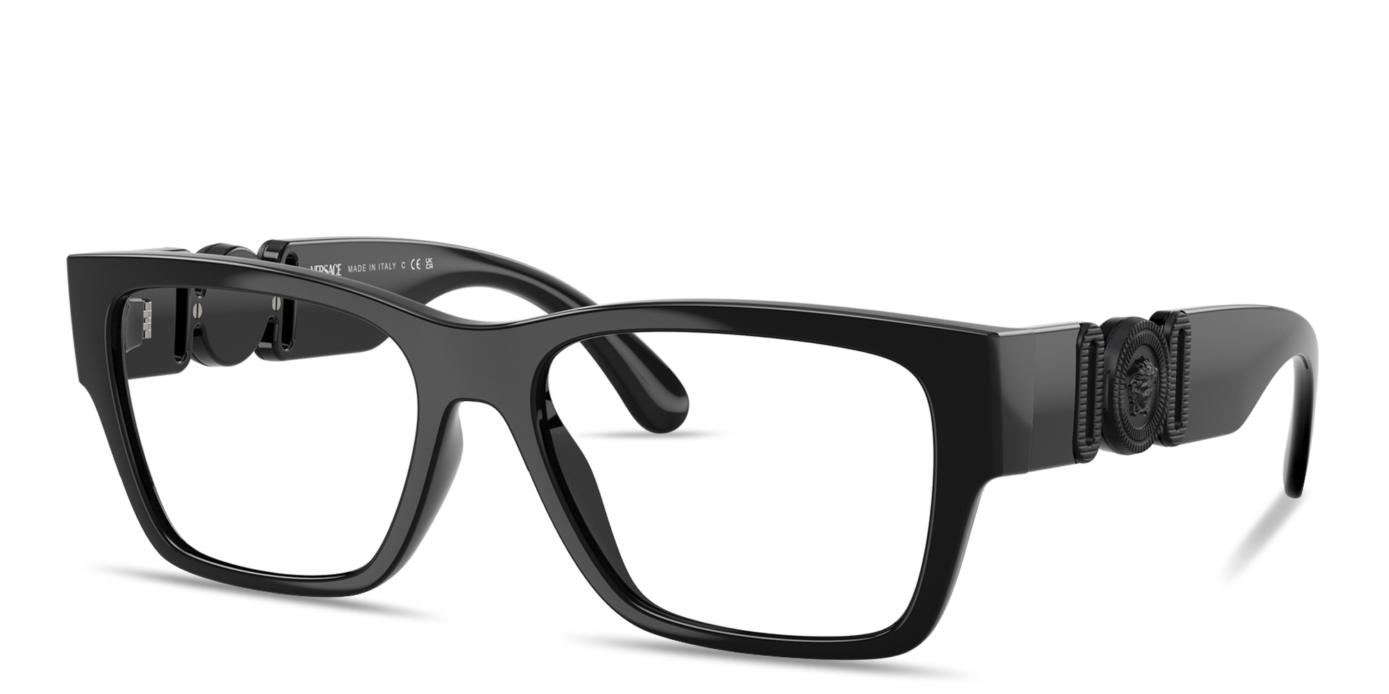 VERSACE Medusa Biggie Wide Pillow Eyeglasses in Black – Product Photo 2