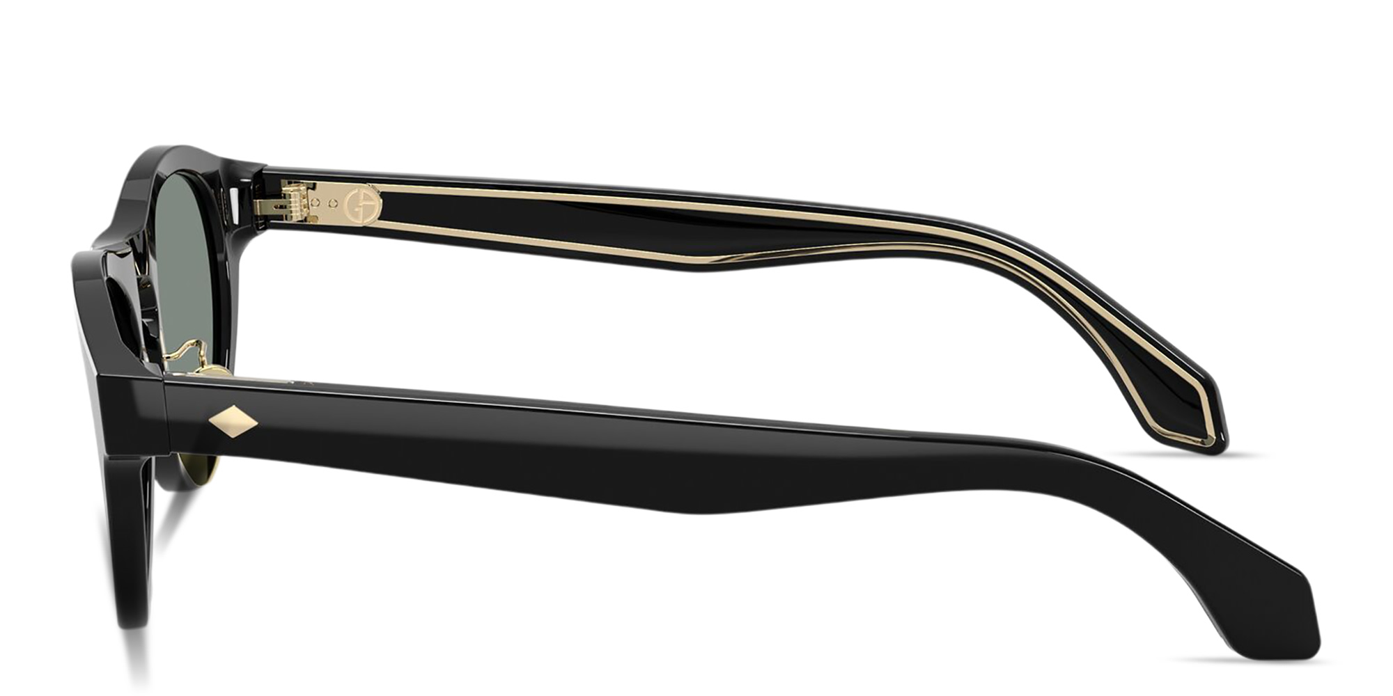 Shop Armani Exchange Oval Sunglasses in Black online.