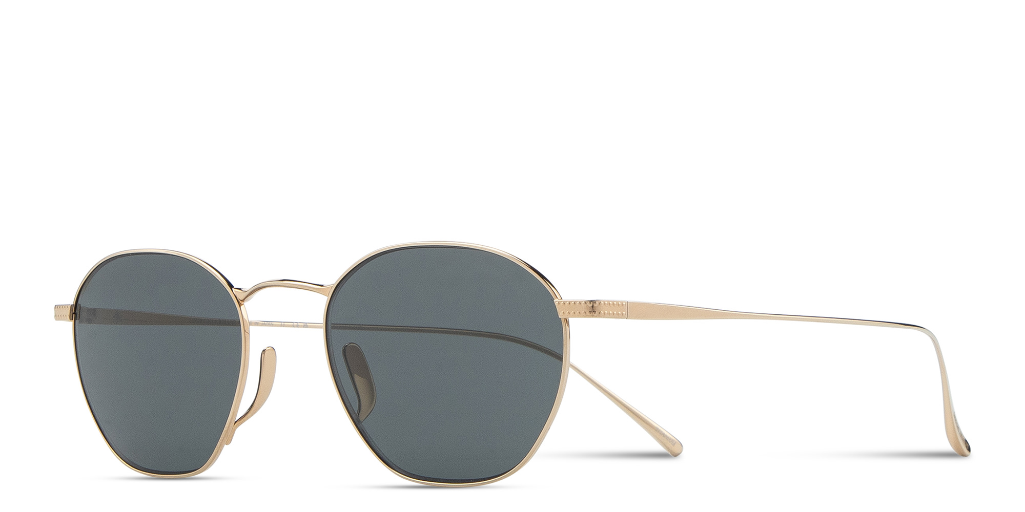 Shop GIORGIO ARMANI Engraved Logo Square Sunglasses in Gold online.