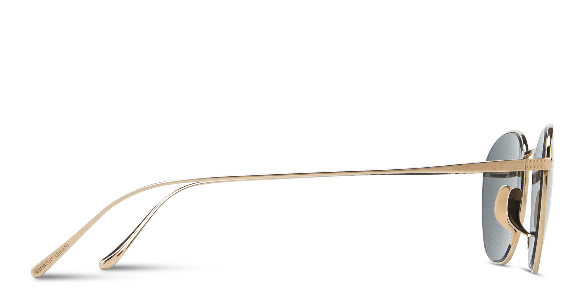 Shop GIORGIO ARMANI Engraved Logo Square Sunglasses in Gold online.