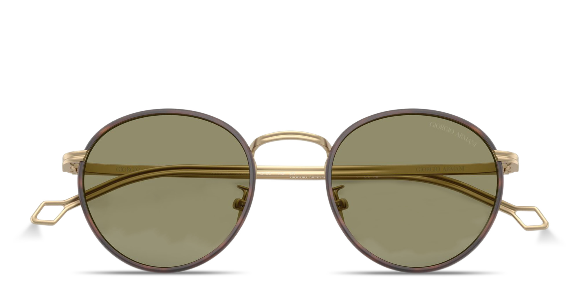 Shop GIORGIO ARMANI Round Sunglasses in Gold online.