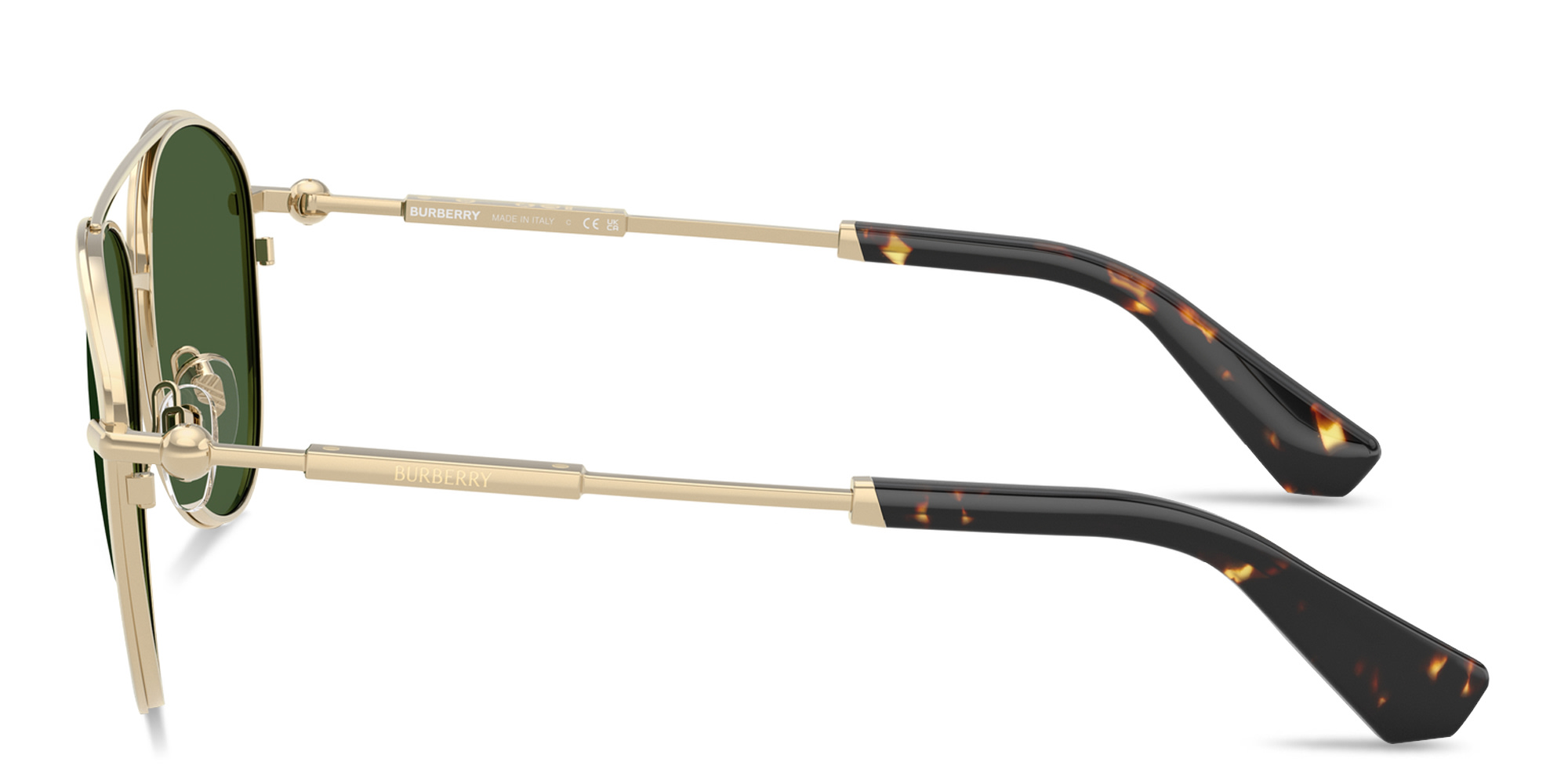 تسوق نظارات شمسية طراز بايلوت للجنسين بالشعار المعدني بربري بلون ذهبي فاتح أونلاين.