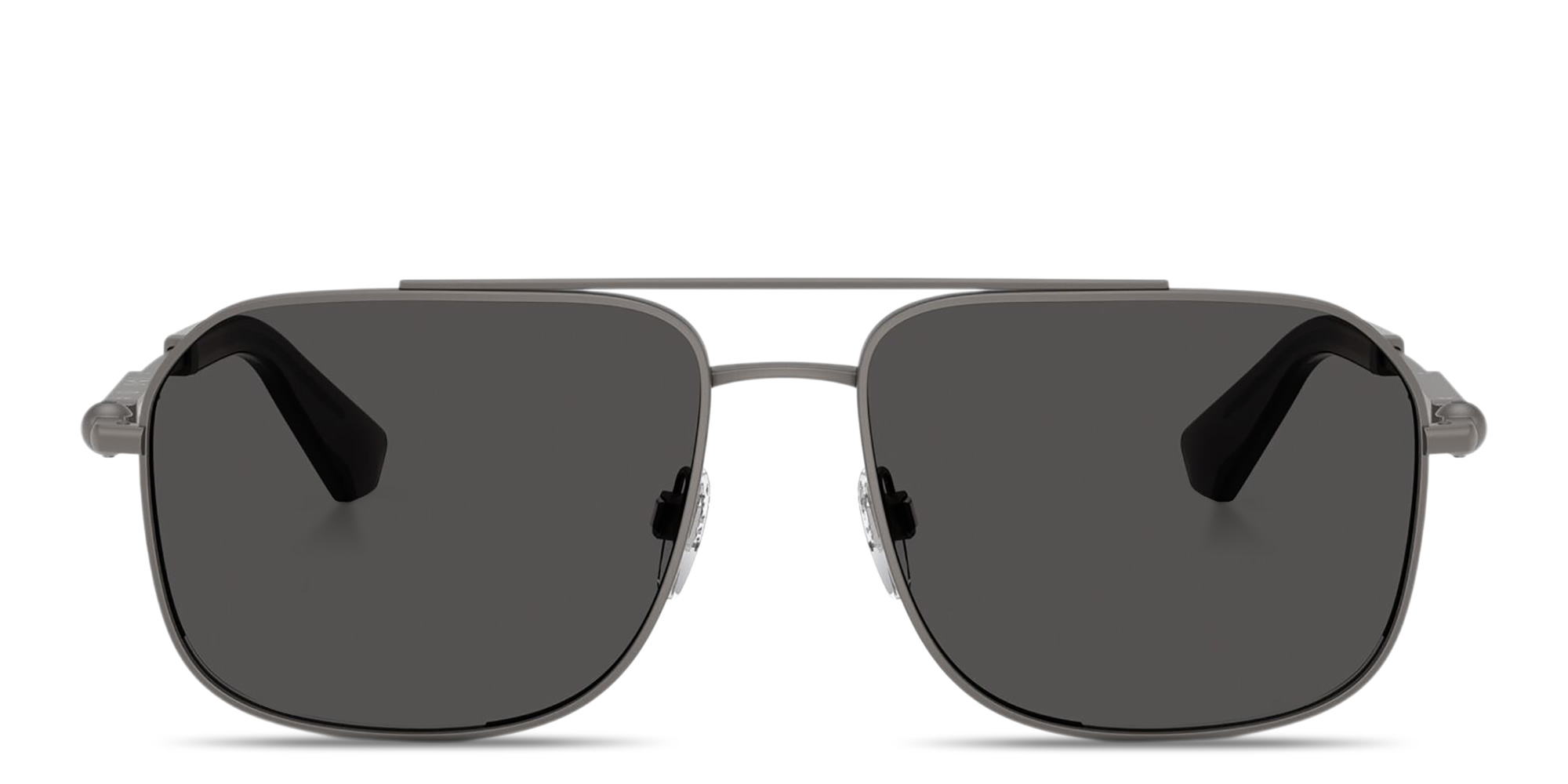 Shop BURBERRY Logo Engraved Irregular Sunglasses in Grey online.