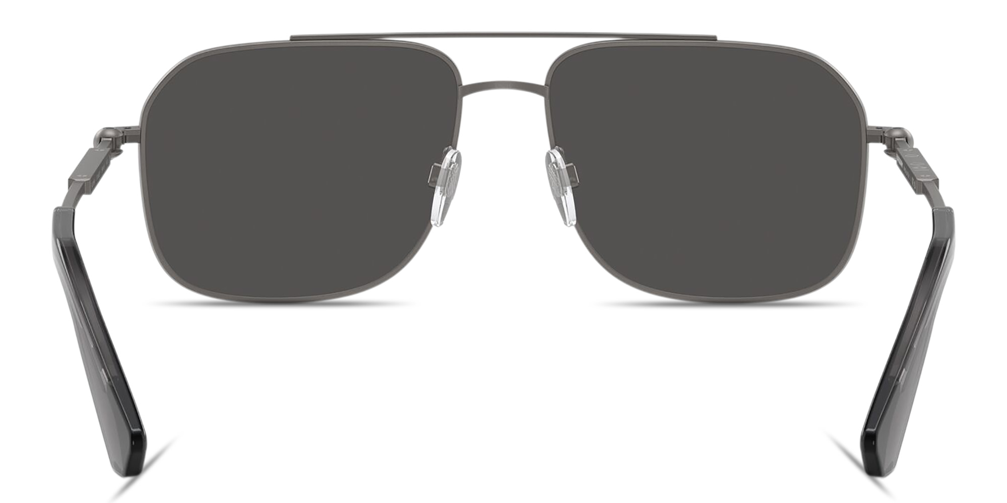 Shop BURBERRY Logo Engraved Irregular Sunglasses in Grey online.