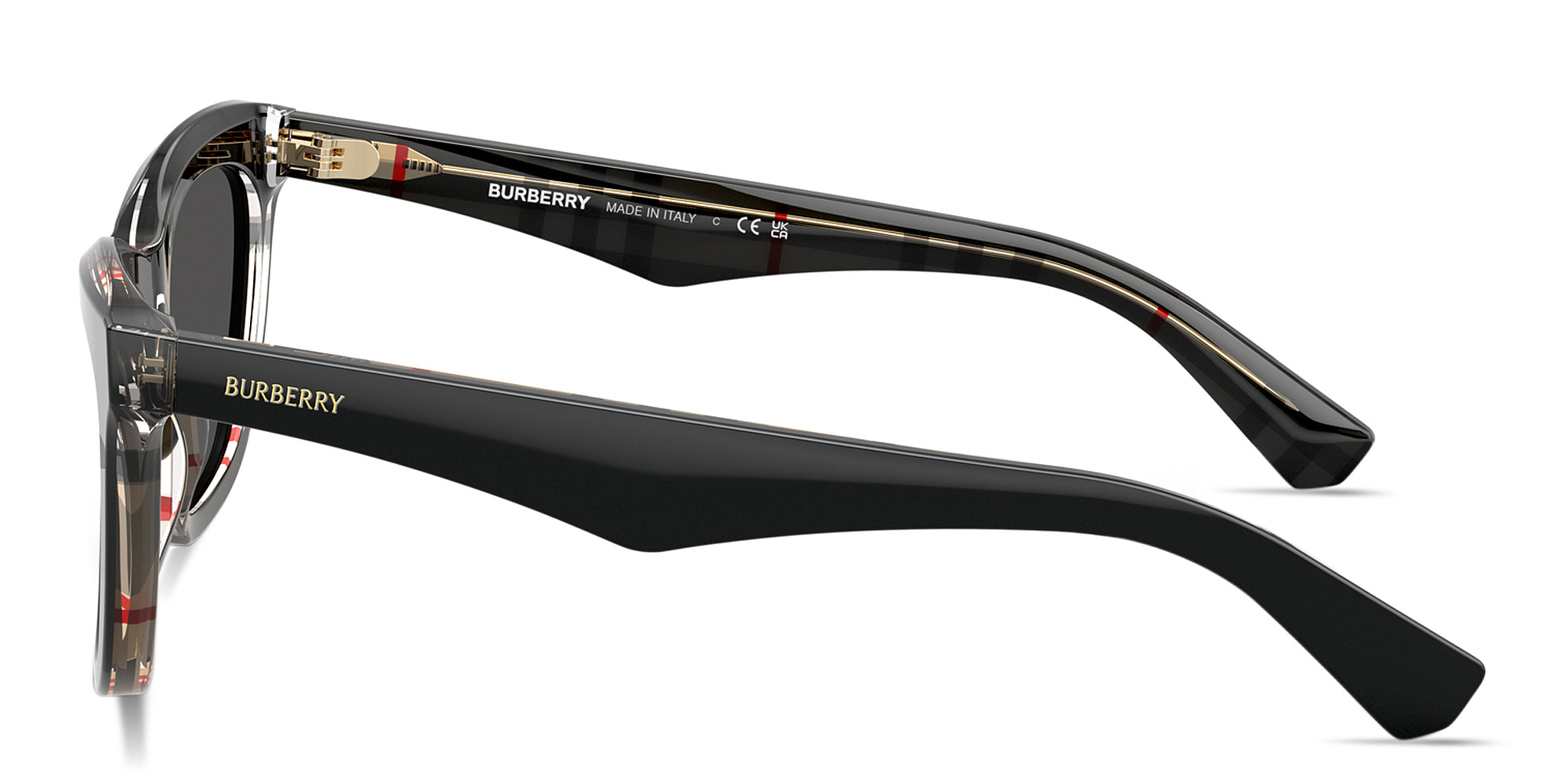 Shop BURBERRY The Essentials Cat-Eye Sunglasses in Top Black On Vintage Check online.