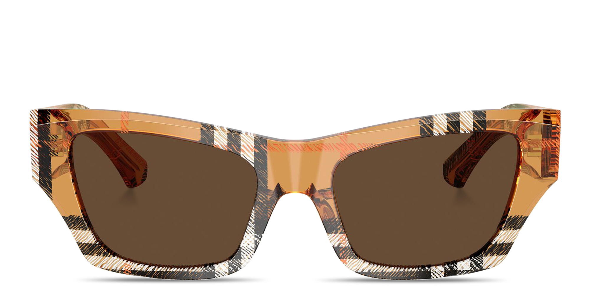 BURBERRY Vintage Check Cat-Eye Sunglasses in Check Sand – Product Photo 1
