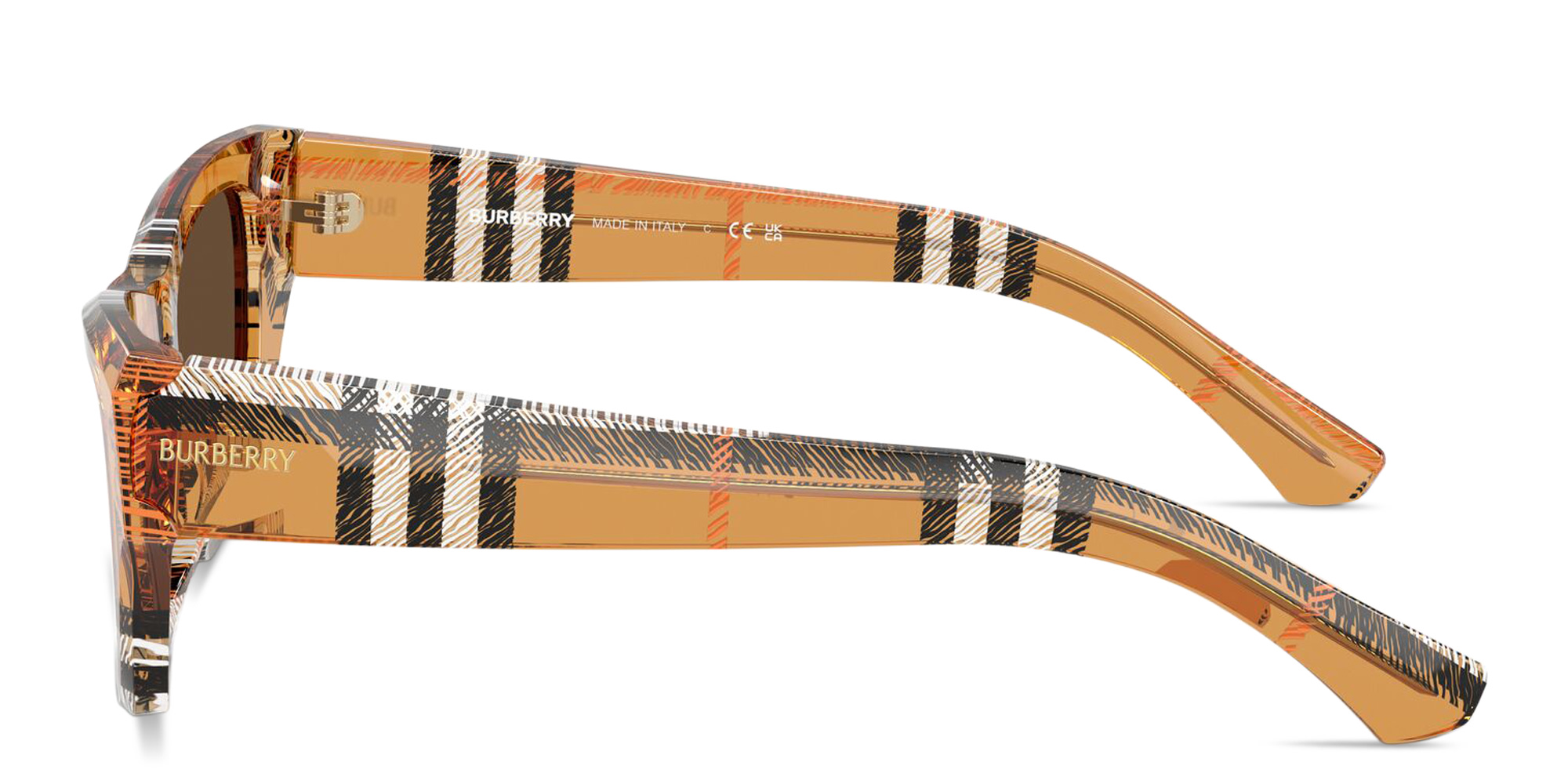 BURBERRY Vintage Check Cat-Eye Sunglasses in Check Sand – Product Photo 3