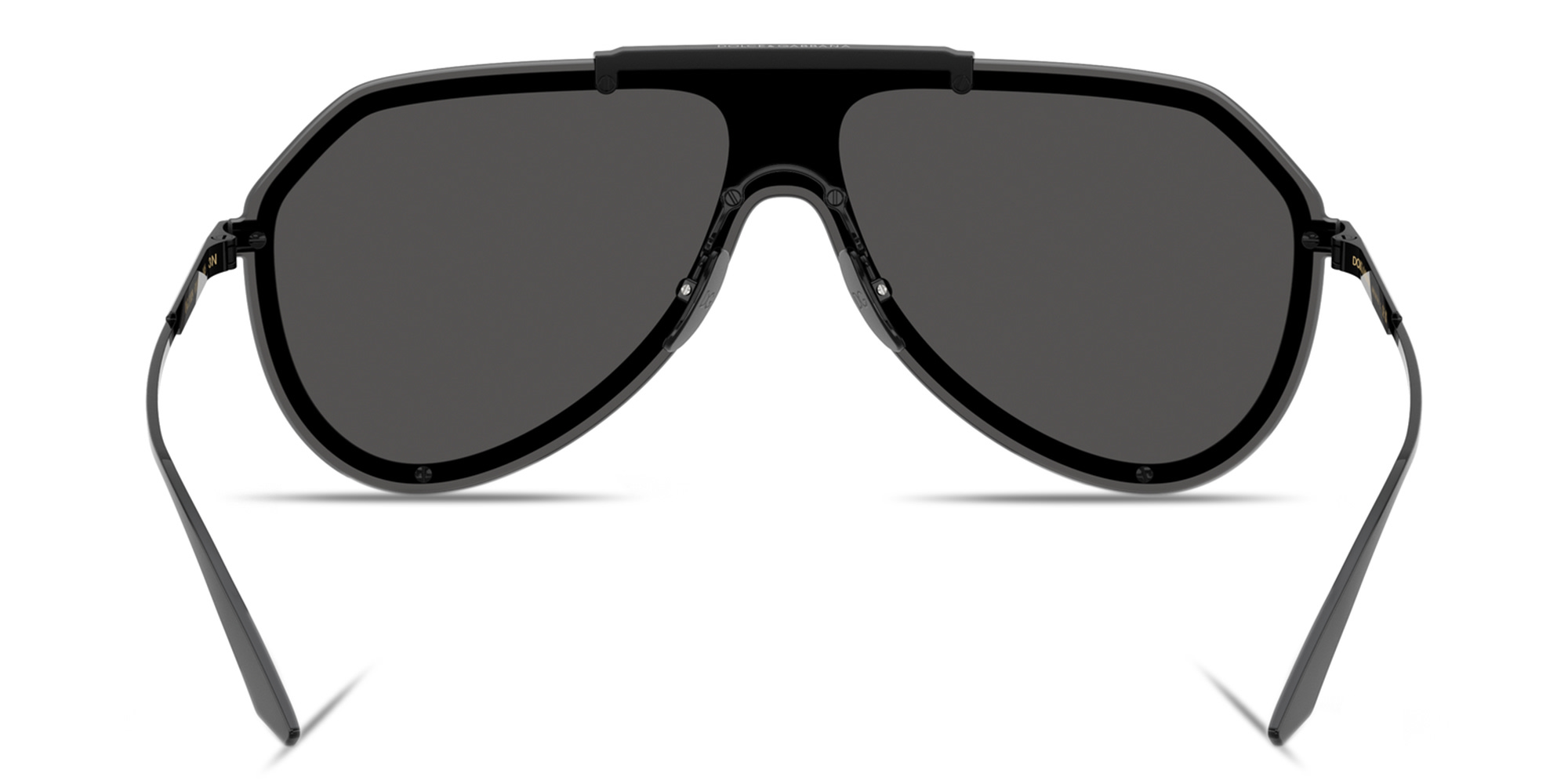 Shop Dolce & Gabbana Engraved Logo Pilot Sunglasses in Black online.