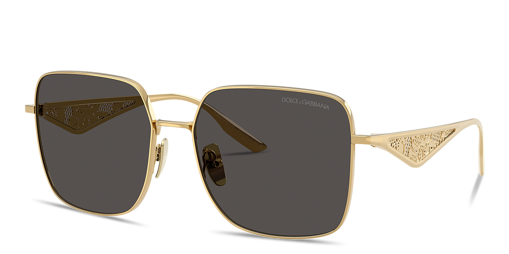 Dolce & Gabbana Oversized Square Sunglasses in Gold – Product Photo 2