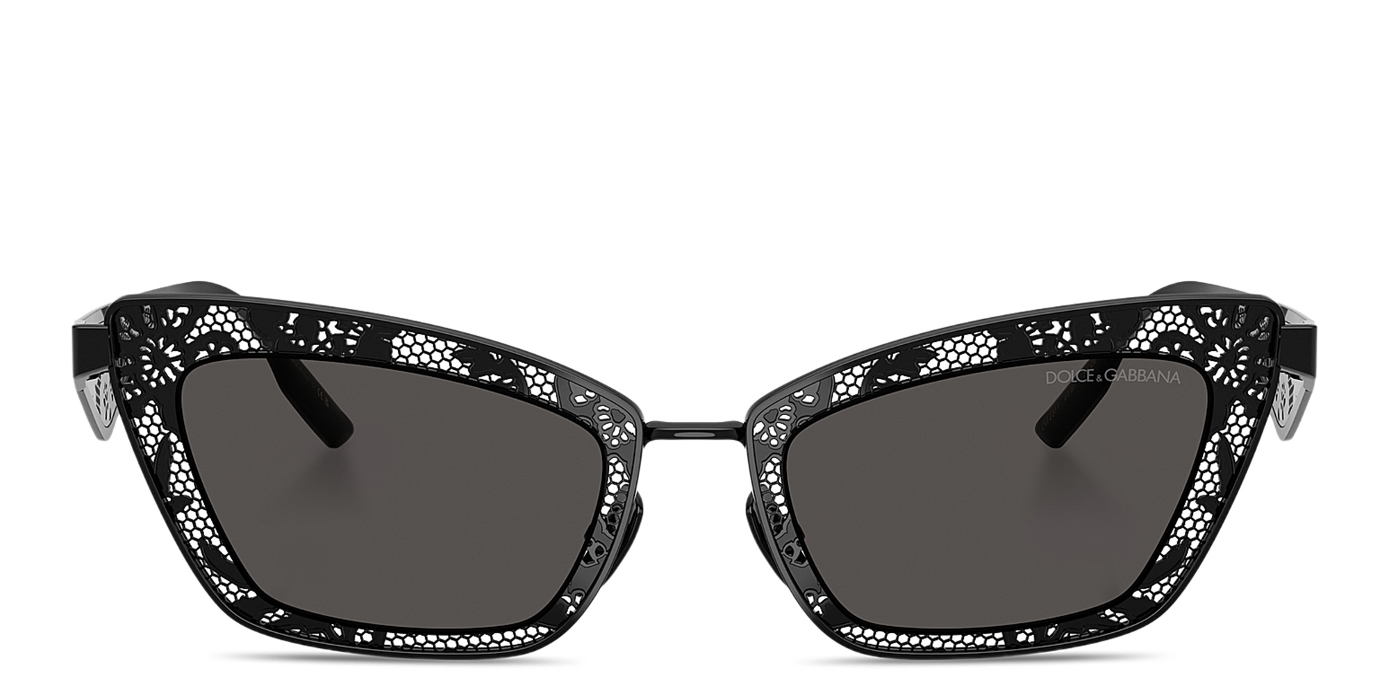 Dolce & Gabbana Floral Detailing Cat-Eye Sunglasses in Black – Product Photo 1