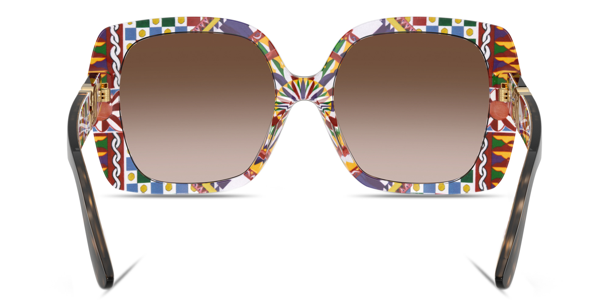 Shop Dolce & Gabbana DNA Oversized Square Sunglasses in Havana On White Barrow online.