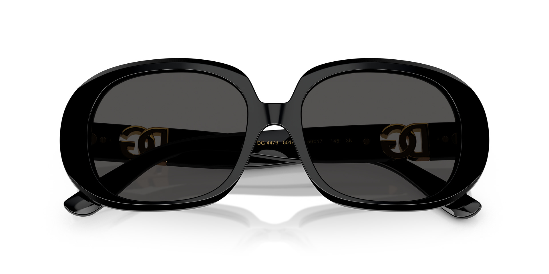 Dolce & Gabbana DG Motif Oval Sunglasses in Black – Product Photo 4