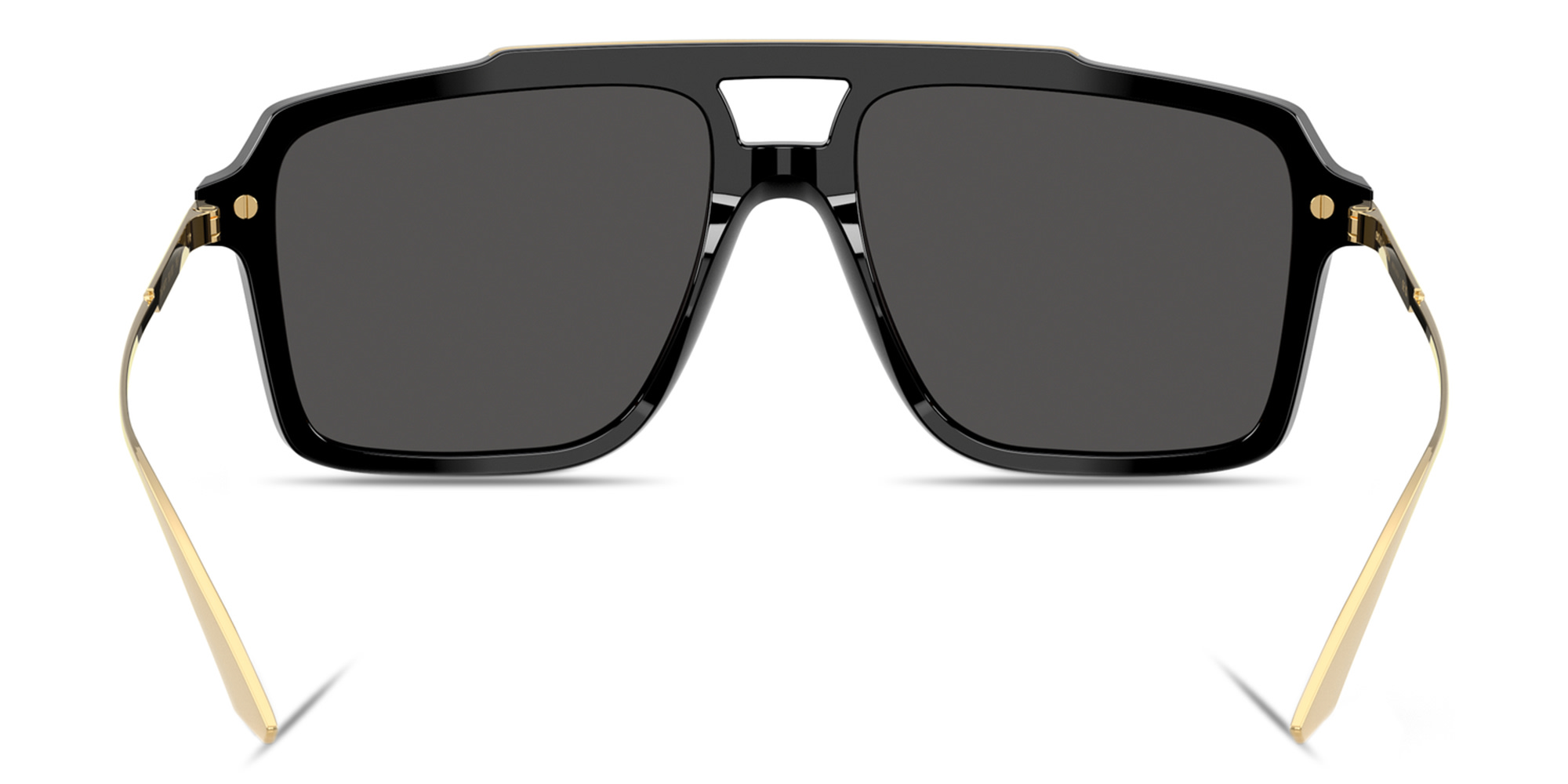 Shop Dolce & Gabbana Engraved Logo Pilot Sunglasses in Black online.