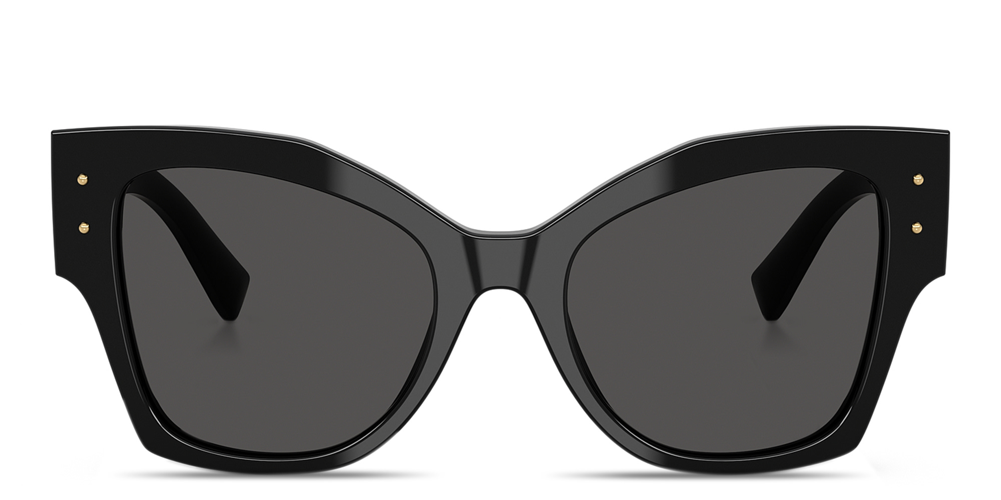 Shop Dolce & Gabbana Engraved Logo Cat-Eye Sunglasses in Black online.
