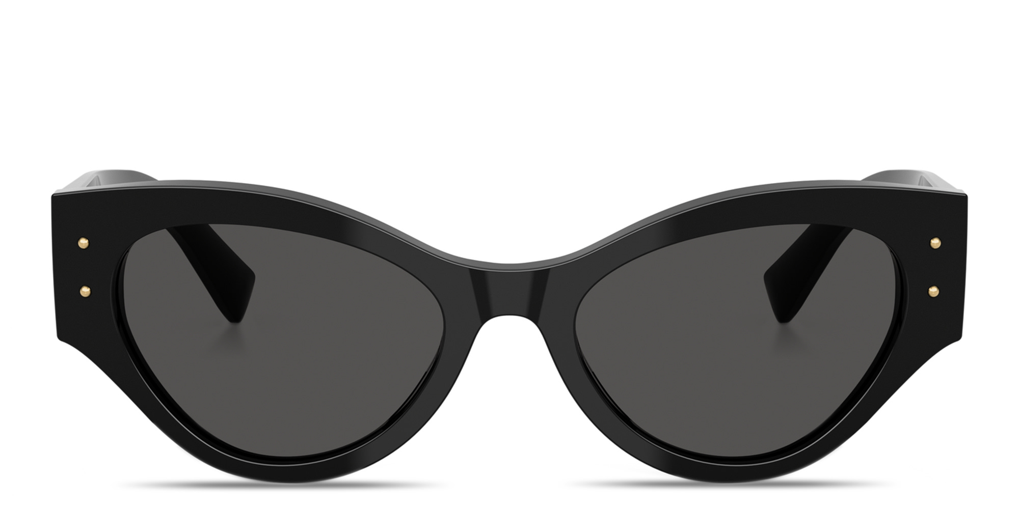 Shop Dolce & Gabbana Engraved Logo Cat-Eye Sunglasses in Black online.