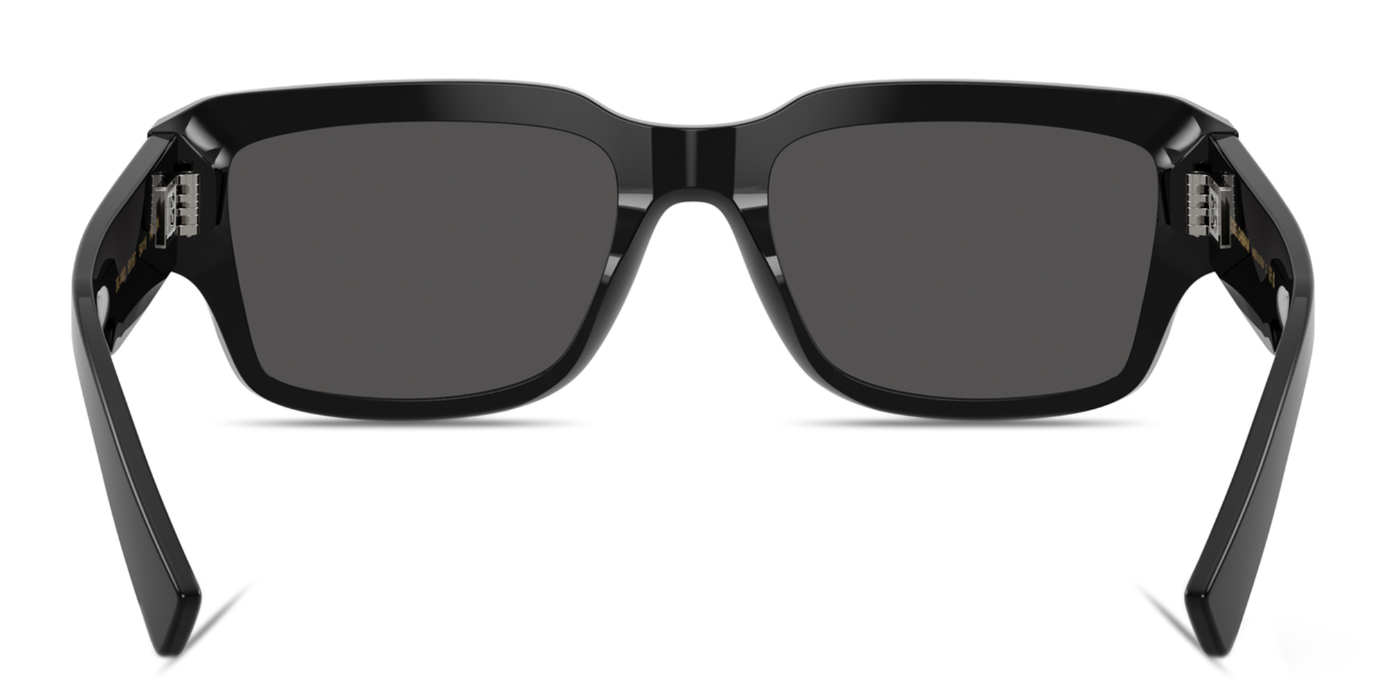 Shop Dolce & Gabbana Engraved Logo Square Sunglasses in Black online.