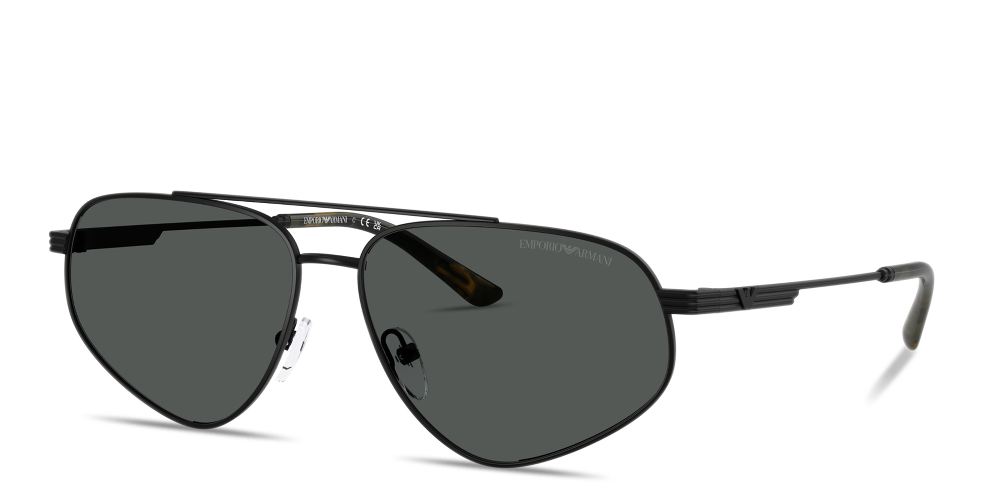 Emporio Armani Modern Pilot Sunglasses in Matte Black – Product Photo 2