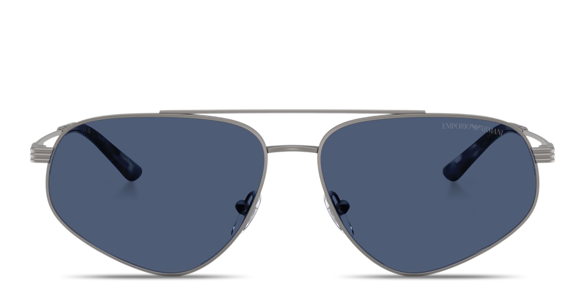 Shop Emporio Armani Eagle Logo Pilot Sunglasses in Gunmetal online.