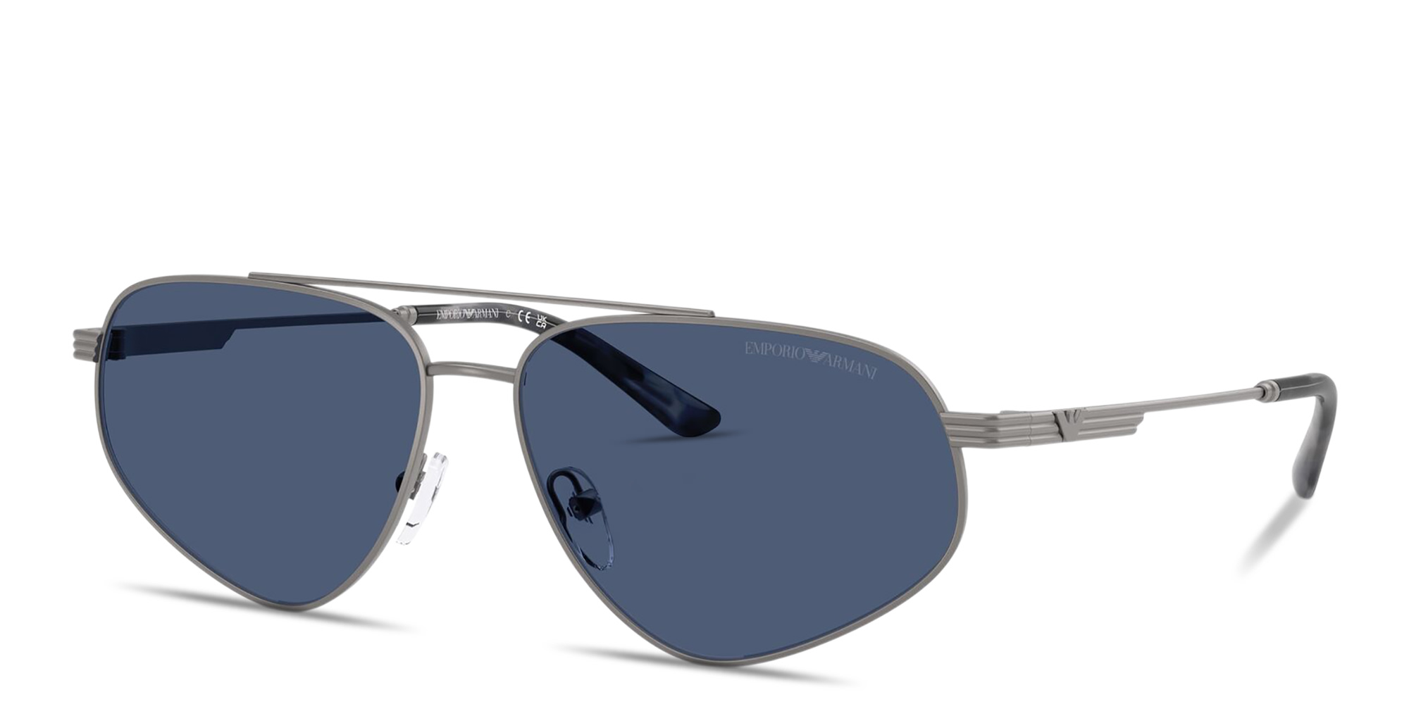 Emporio Armani Eagle Logo Pilot Sunglasses in Gunmetal – Product Photo 2